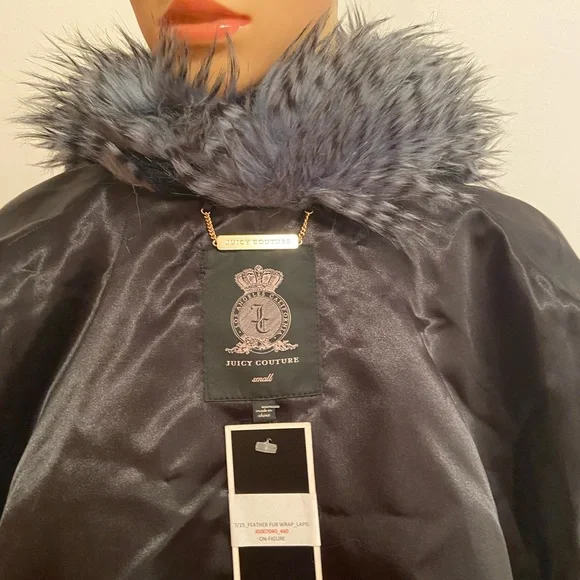 New Juicy Couture Lapis Faux Fur Wrap